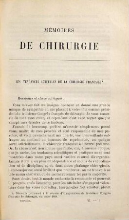 Mémoires de Chirurgie, 6