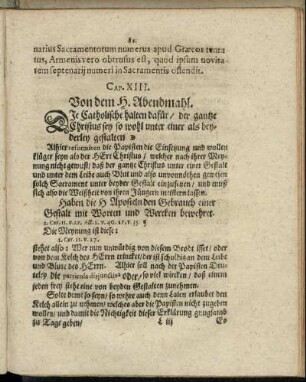 Cap. XIII. Von dem H. Abendmahl.