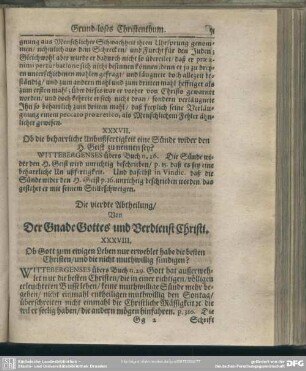 Die vierdte Abtheilung, Von Der Gnade Gottes und Verdienst Christi