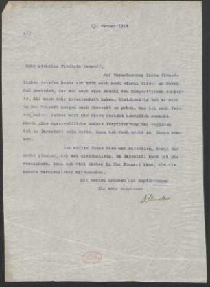 Brief an Margarethe Dessoff : 13.01.1914