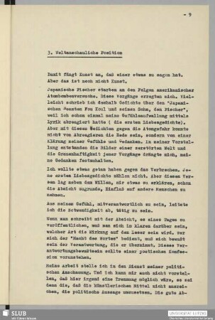 3. Weltanschauliche Position