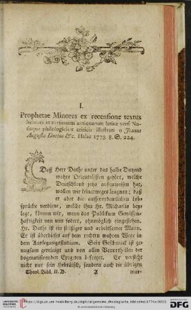 [Recensionen I-XX]