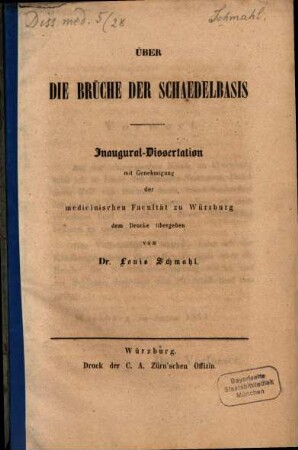 Über die Brüche der Schaedelbasis