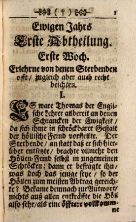 Ewiges Jahr Oder Lehr-reiche Geschichten, Deren Theils zur Ewigkeit allbereit abreisenden, theils alldort würcklich angelangten Seelen