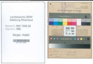 Entnazifizierung Walter Berger , geb. 25.03.1918 (Beamter)