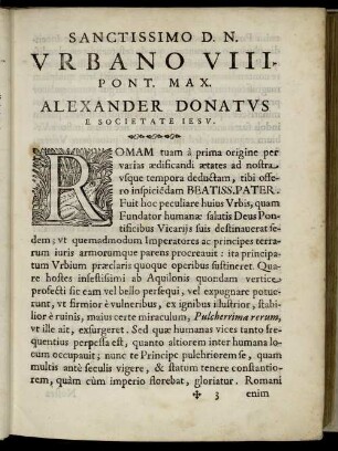 Sanctissimo D.N. Urbano VIII. Pont. Max. Alexander Donatus E Societate Jesu.