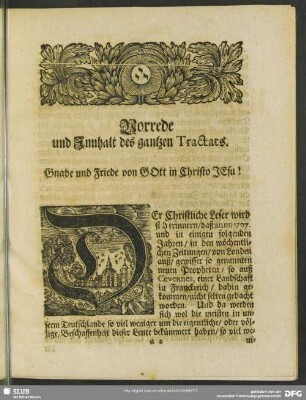 Vorrede und Innhalt des gantzen Tractats