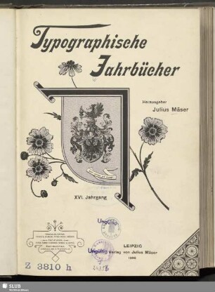 16.1895: Typographische Jahrbücher : verbunden mit d. Mitteilungen für photomechanische Reproduktionstechnik
