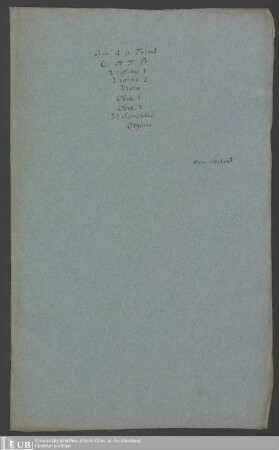 Ms. Ff. Mus. 510 - Am 4 p: Trinit : C. A. T. B, violino 1, violino 2, viola, oboe 1, oboe 2, violoncello, organo