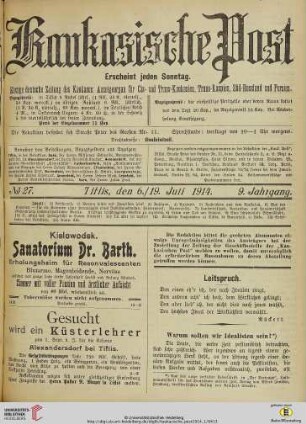 No. 27 (6./19. Juli 1914)