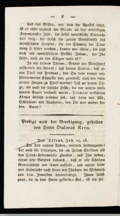 Predigt nach der Beerdigung