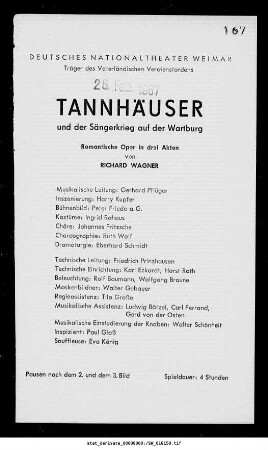 Tannhäuser und der Sängerkrieg auf der Wartburg