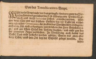 Von des Trenchicanten-Ampt.