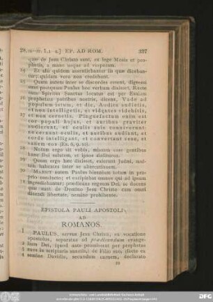 Epistola Pauli Apostoli Ad Romanos.