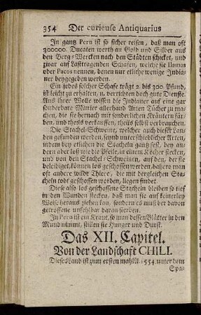 Das XII. Capitel. Von der Landschaft Chili.