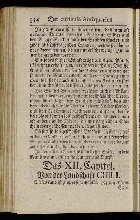 Das XII. Capitel. Von der Landschaft Chili.