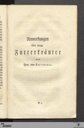 Anmerkungen über einige Futterkräuter.