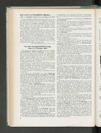 Aus der Ortsausschußsitzung vom 18. Februar 1974