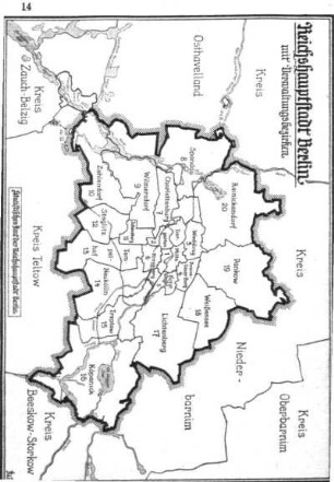 Reichshauptstadt Berlin mit Verwaltungsbezirken
