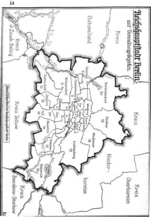 Reichshauptstadt Berlin mit Verwaltungsbezirken