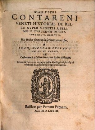 Historia de bello nuper Venetis à Selimo II. Turcarum Imperatore illato : liber unus