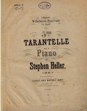 5me tarantelle pour le piano : op. 87