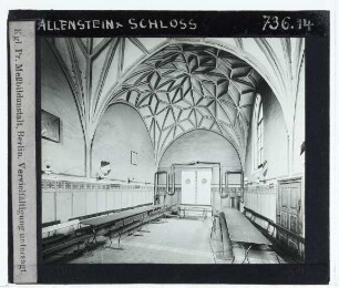 Allenstein, Burg : Innenansicht, Saal mit Rippengewölbe