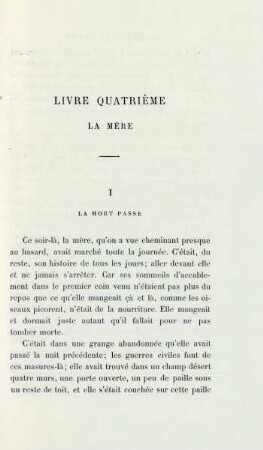 Livre quatrième. La mère