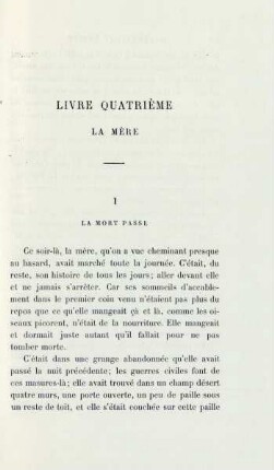 Livre quatrième. La mère