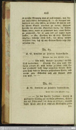 Nr. 65. G. M. Armfeldt an Fräulein Rudenschöld. Perugia den 8ten October 1793