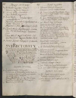 Winterhalbjahr 1612/1613. Rektorat Michael Ziegler