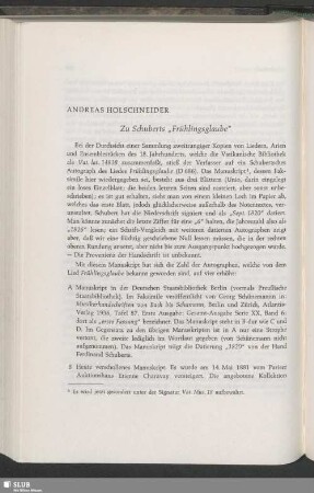 Zu Schuberts „Frühlingsglaube“
