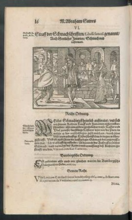 VI. Straff der Schmachschrifften/ Libelli famosi genannt/ Auch öffentlicher Iniurien/ Schmach und Lästerwort.