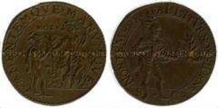 Niederlande, Historienpfennig, auf Johan van Oldenbarnevelt