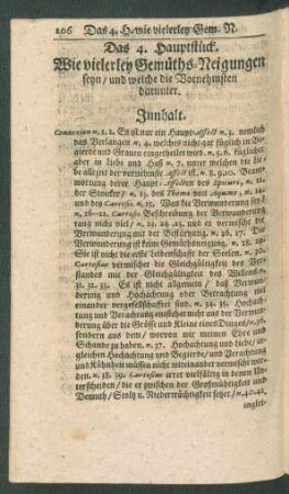 Das 4. Hauptstück. Wie vielerley Gemüths-Neigungen seyn/ und welche die Vornehmsten darunter.