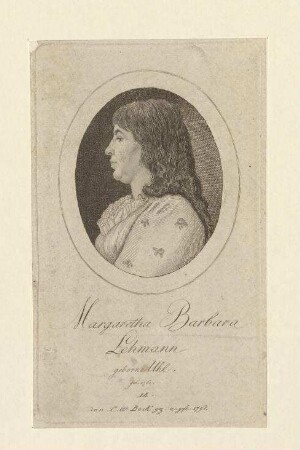 Margaretha Barbara Lehmann, geborene Uhl; geb. 1761