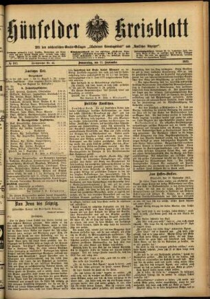 Ausgabe vom Donnerstag, den 11. September 1913.