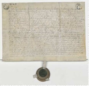 Lehnbrief aus dem Besitz der von Laffert, ausgestellt von Rudolph von Saldern. Eigenhändige Unterschrift.