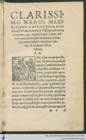 Widmung: Heroi Maximiliano a Burgundia.