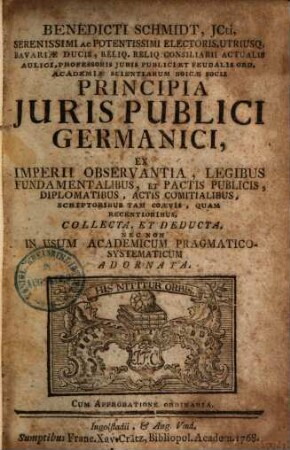 Principia [iuris] juris publici Germanici
