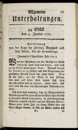 44 Stück. den 9. Junius 1770.