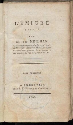 Tome 4: L'Émigré. Tome Quatrième