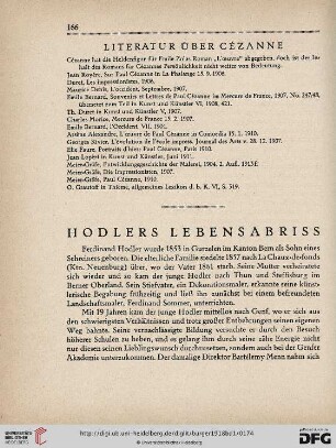 Hodlers Lebensabriss