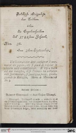 Nro. 36. Den 2ten September
