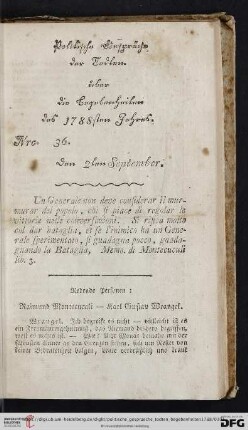 Nro. 36. Den 2ten September
