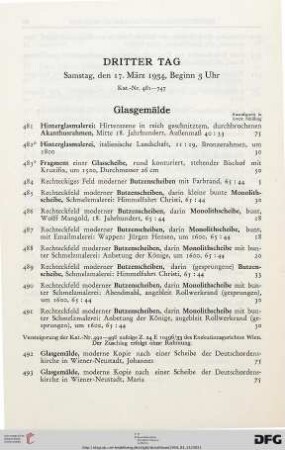 Glasgemälde (Nr. 481-496)