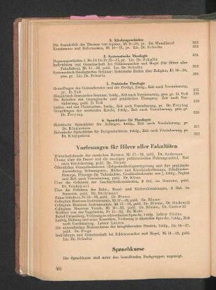 Vorlesungen für Hörer aller Fakultäten