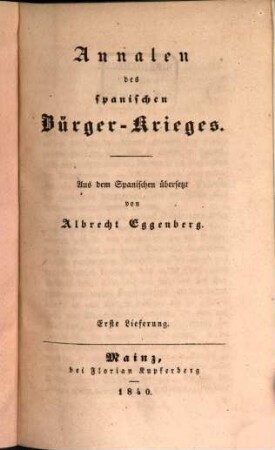 Annalen des spanischen Bürger-Krieges
