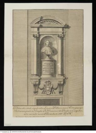 Delineatio tituli sepulcralis Lazaro Pallavicinio Archiepiscopo Thebarum positi in Templo S. Francisci de Paula in Exquiliis, ...