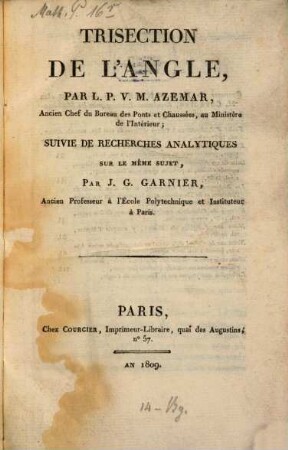 Trisection de l'angle